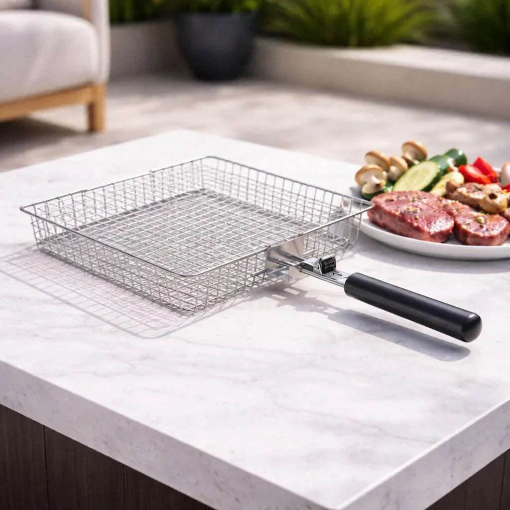 Stainless Steel Grill Basket for Even Heat Distribution - BBQ Tool