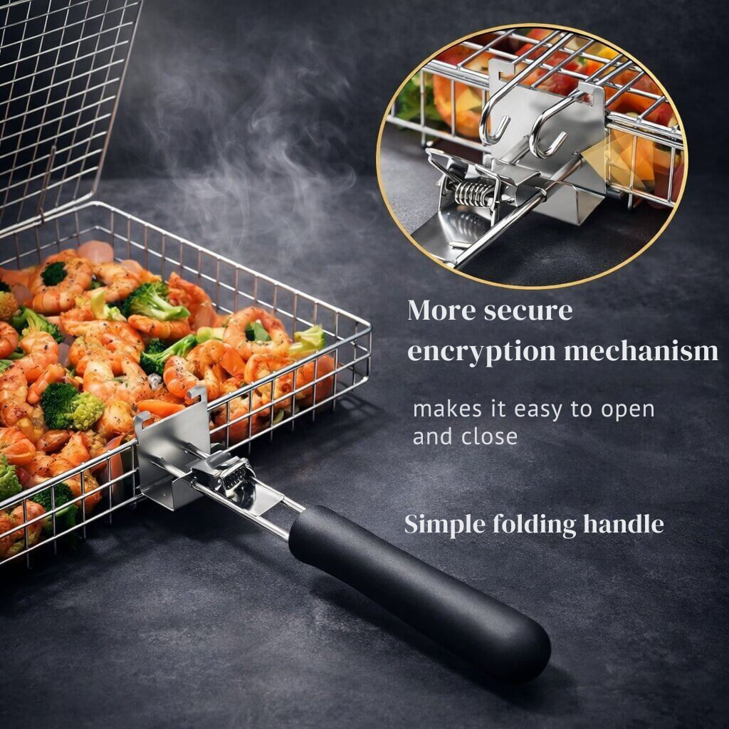 Stainless Steel Grill Basket for Even Heat Distribution - BBQ Tool
