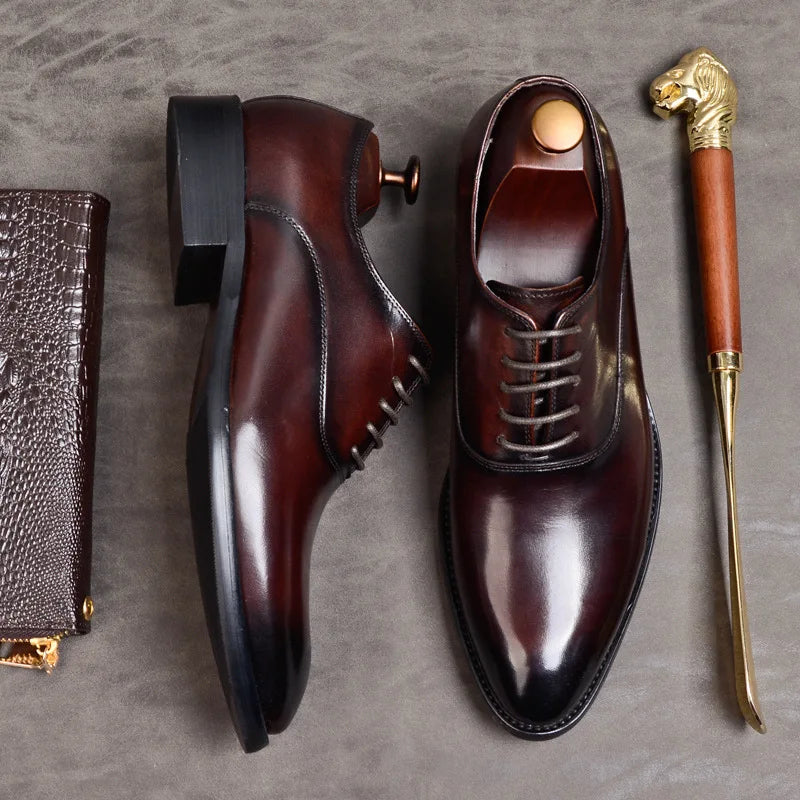 Sophisticated Faux Leather Oxfords for Men's Formal Wear