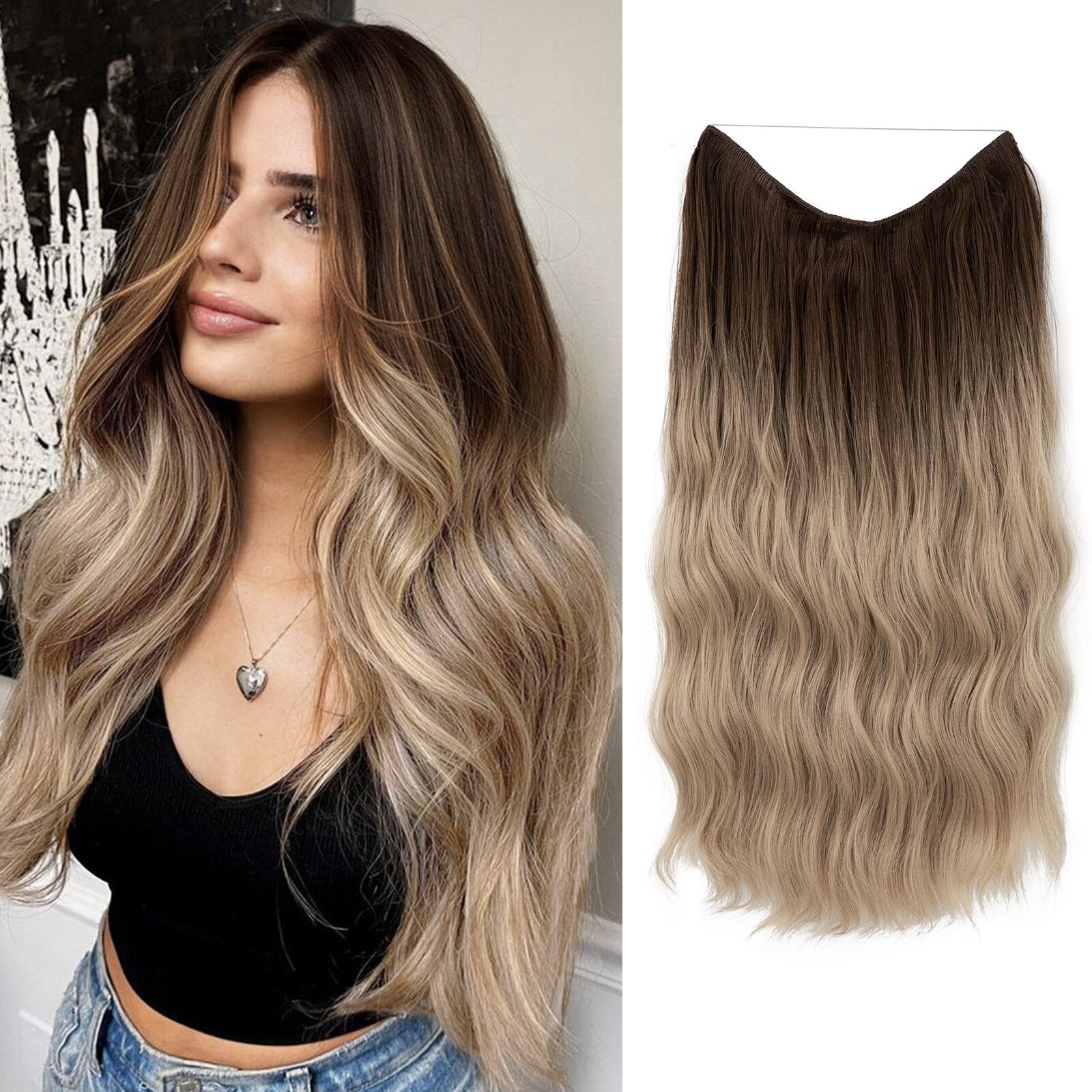 Hair Wig | Instant Volume Boost | Invisible Halo Extensions