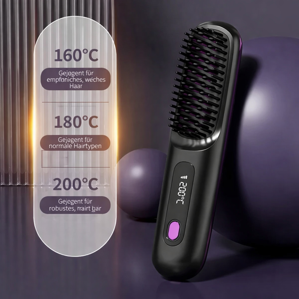 Ceramic Ionic Hair Straightener | USB Rechargeable with LCD Control