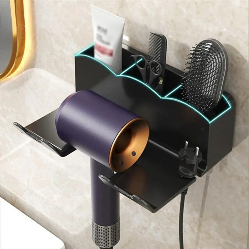 Wall-Mounted Hair Styling Tool Holder with Heat Shield
