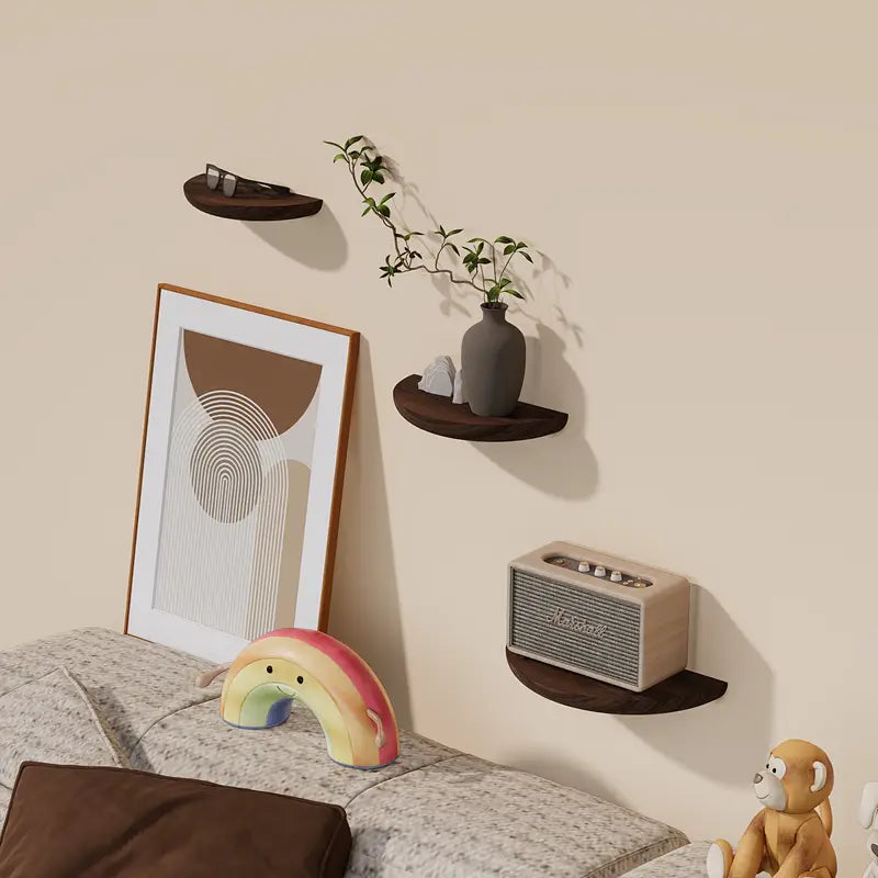 Curved Wooden Wall Shelf for Stylish Storage Solutions