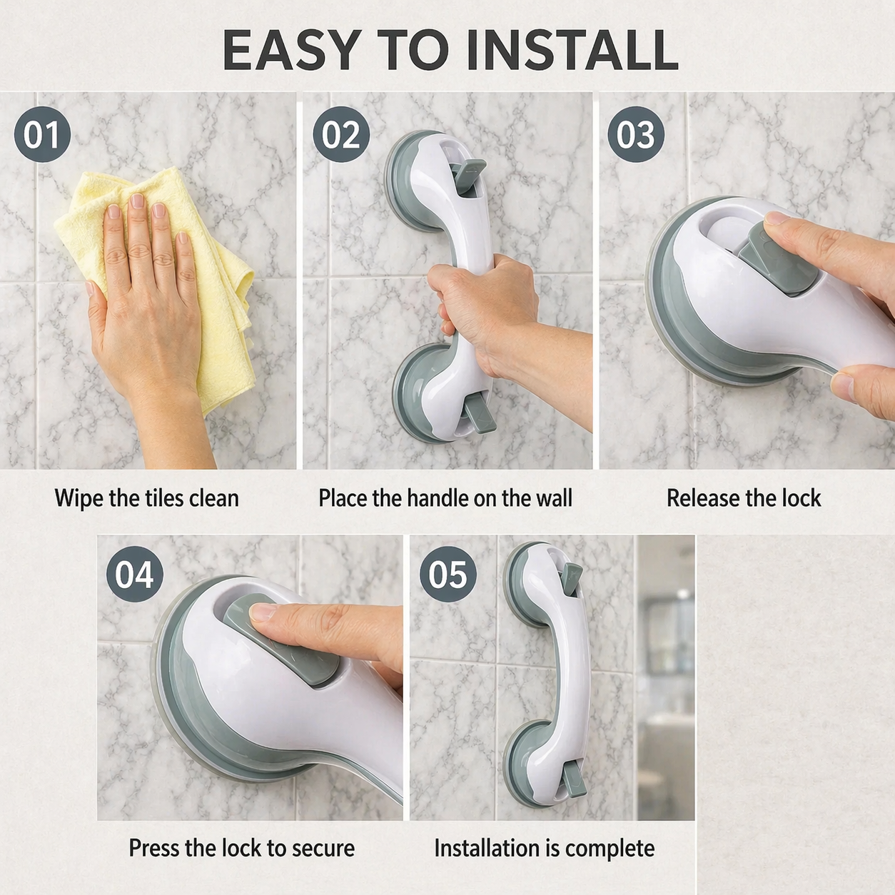 Safety Handrail with No Drilling Required - Grip Support Bar