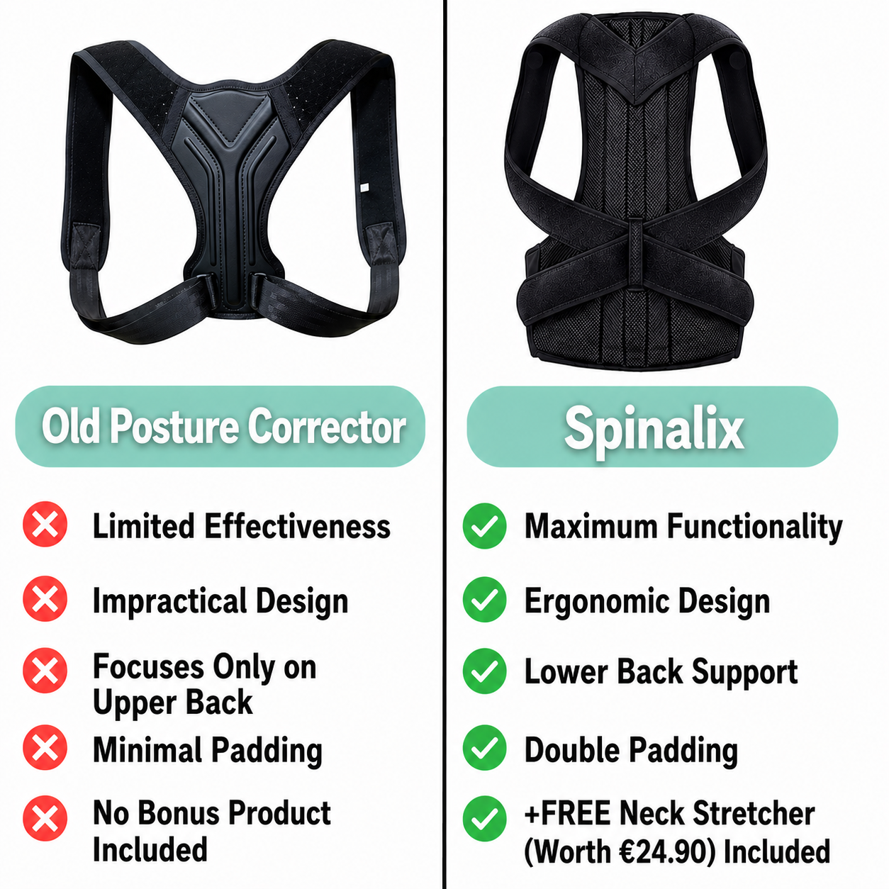Adjustable Posture Trainer for Back | Breathable Shoulder Corrector | Spine Alignment