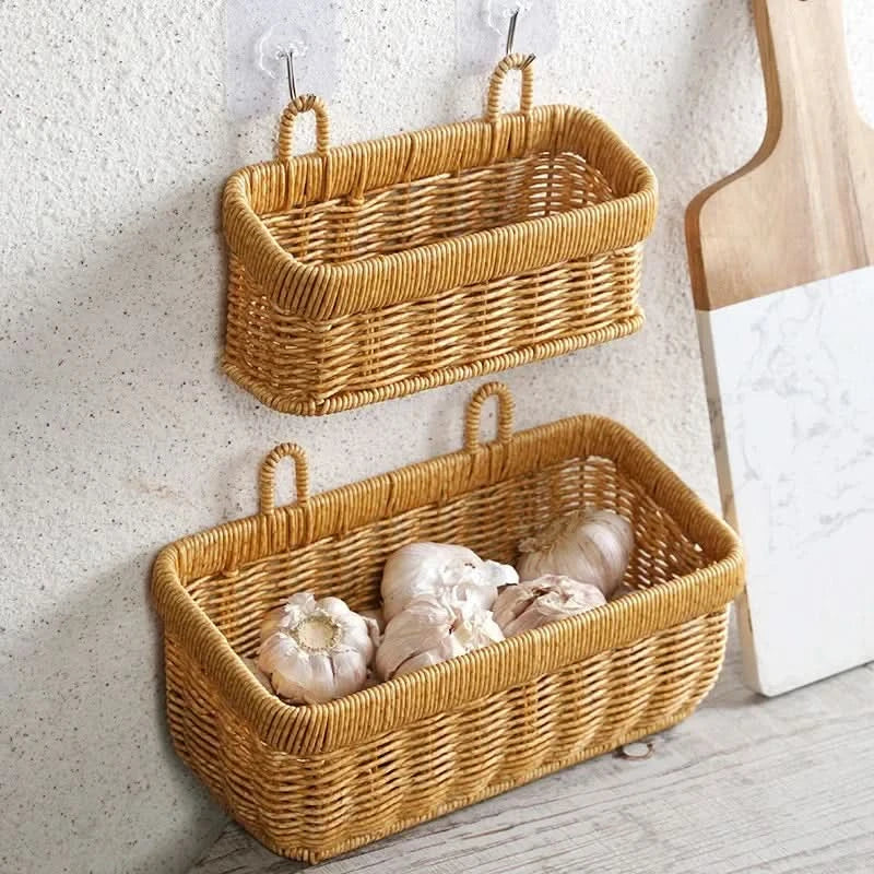 Handcrafted Woven Wall Basket for Decorative Storage