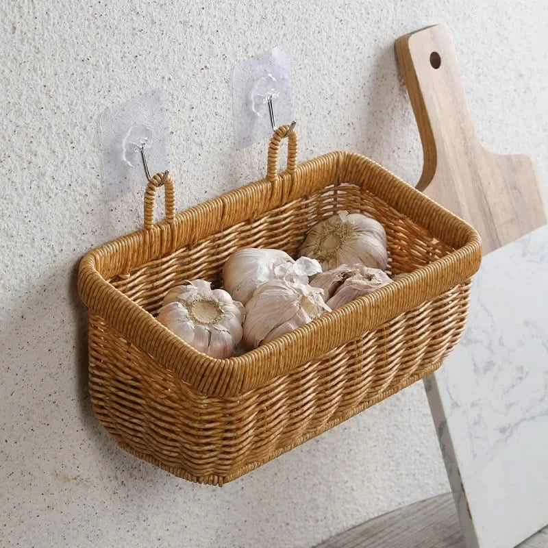 Handcrafted Woven Wall Basket for Decorative Storage