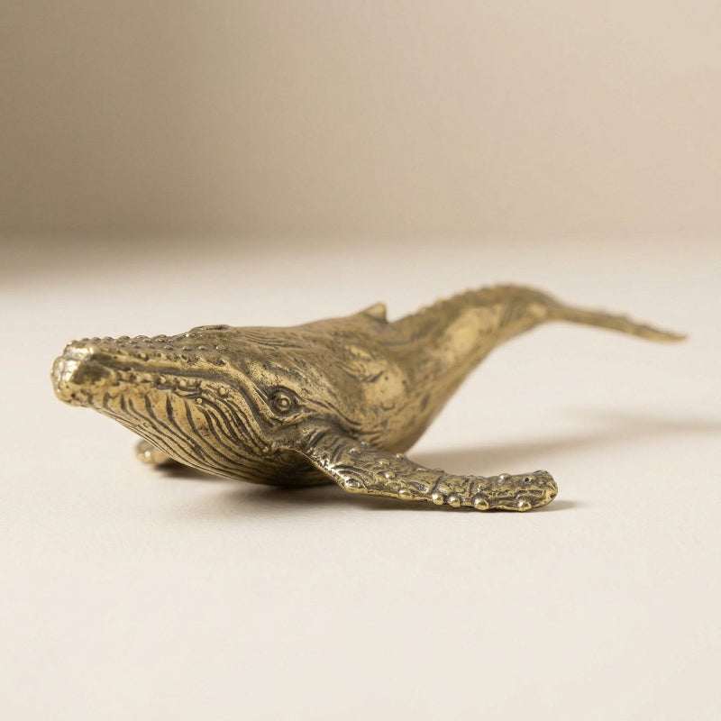 Coastal Charm - Elegant Handcrafted Brass Whale Décor