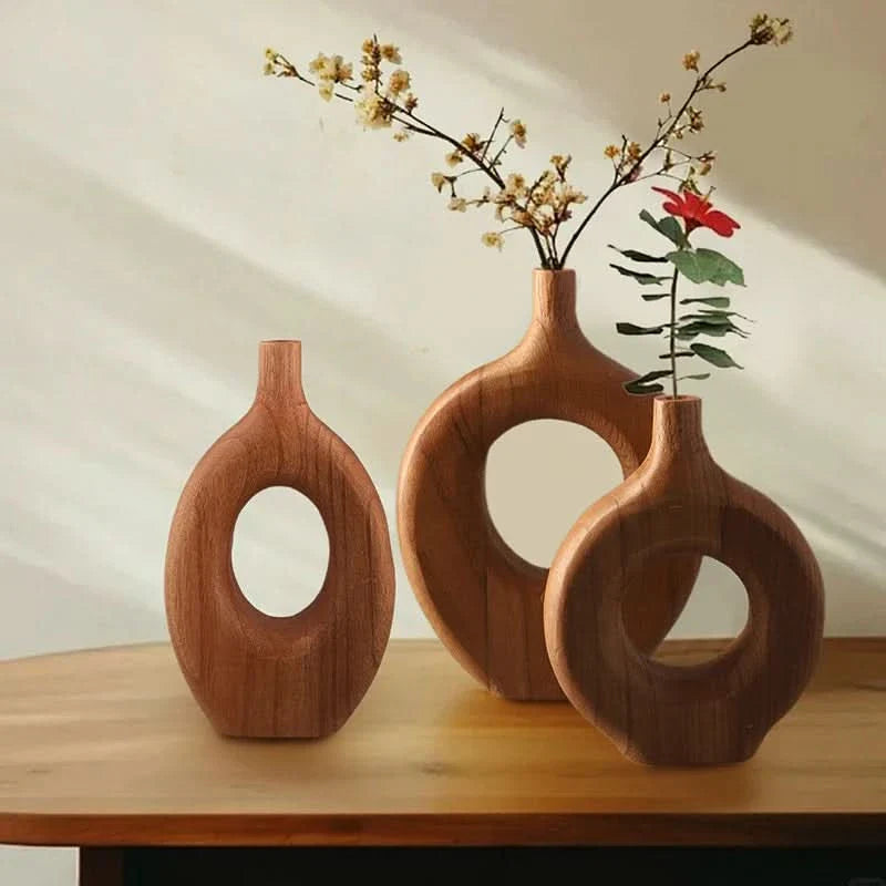 Elegant Wooden Vase – Handcrafted Home Decor Accent