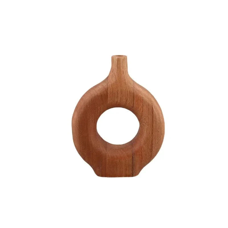 Elegant Wooden Vase – Handcrafted Home Decor Accent