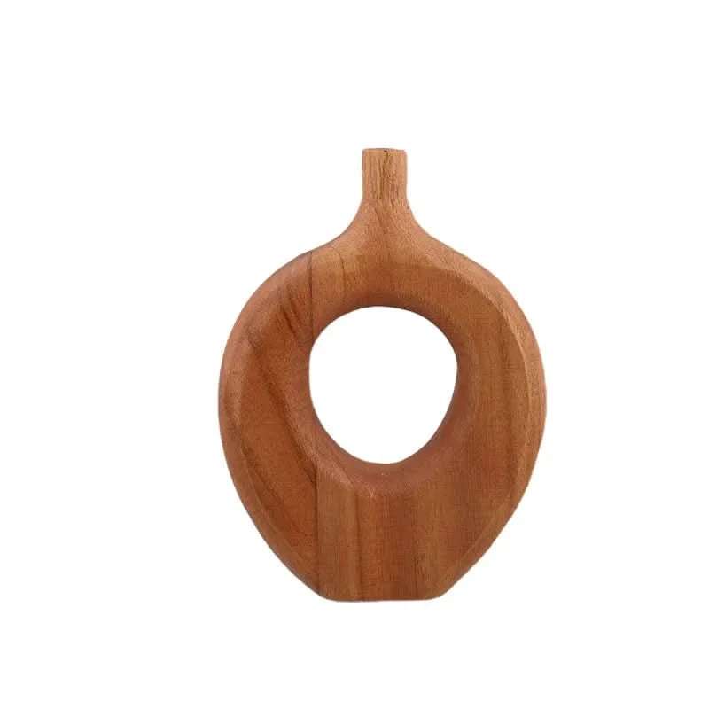 Elegant Wooden Vase – Handcrafted Home Decor Accent
