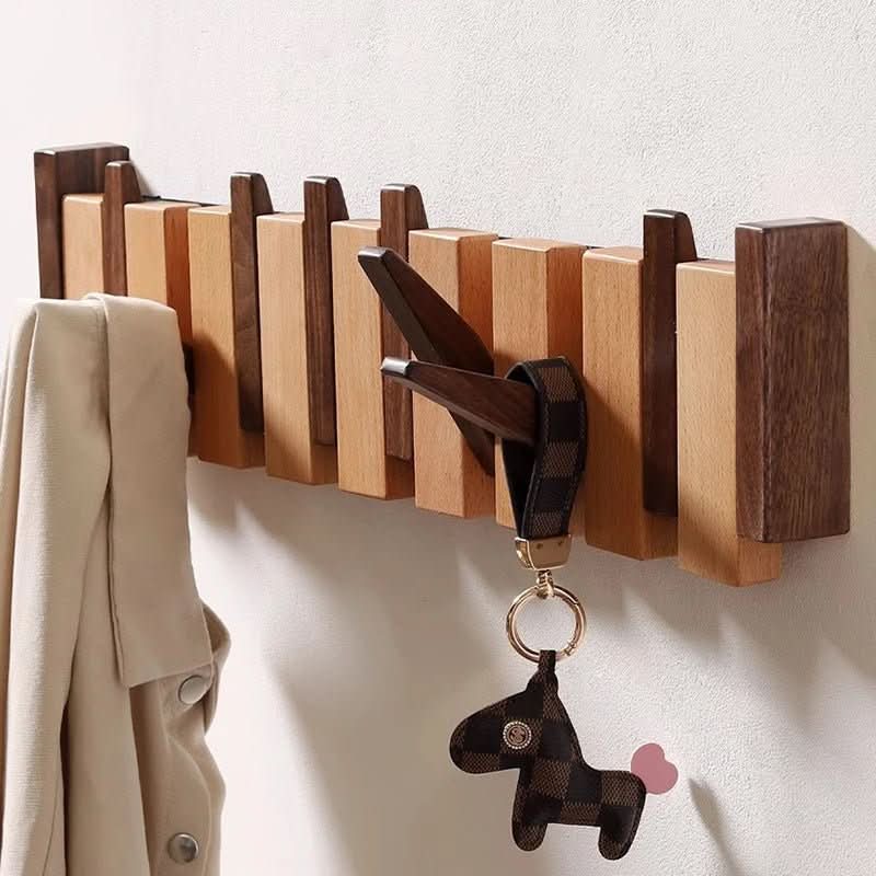 Elegant Wall-Mounted Coat Organizer with Folding Hooks