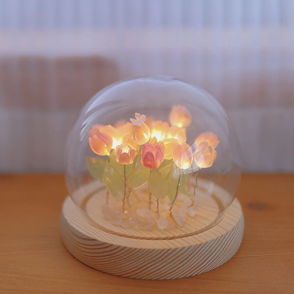 Elegant Tulip-Shaped USB LED Night Lamp for Cozy Spaces