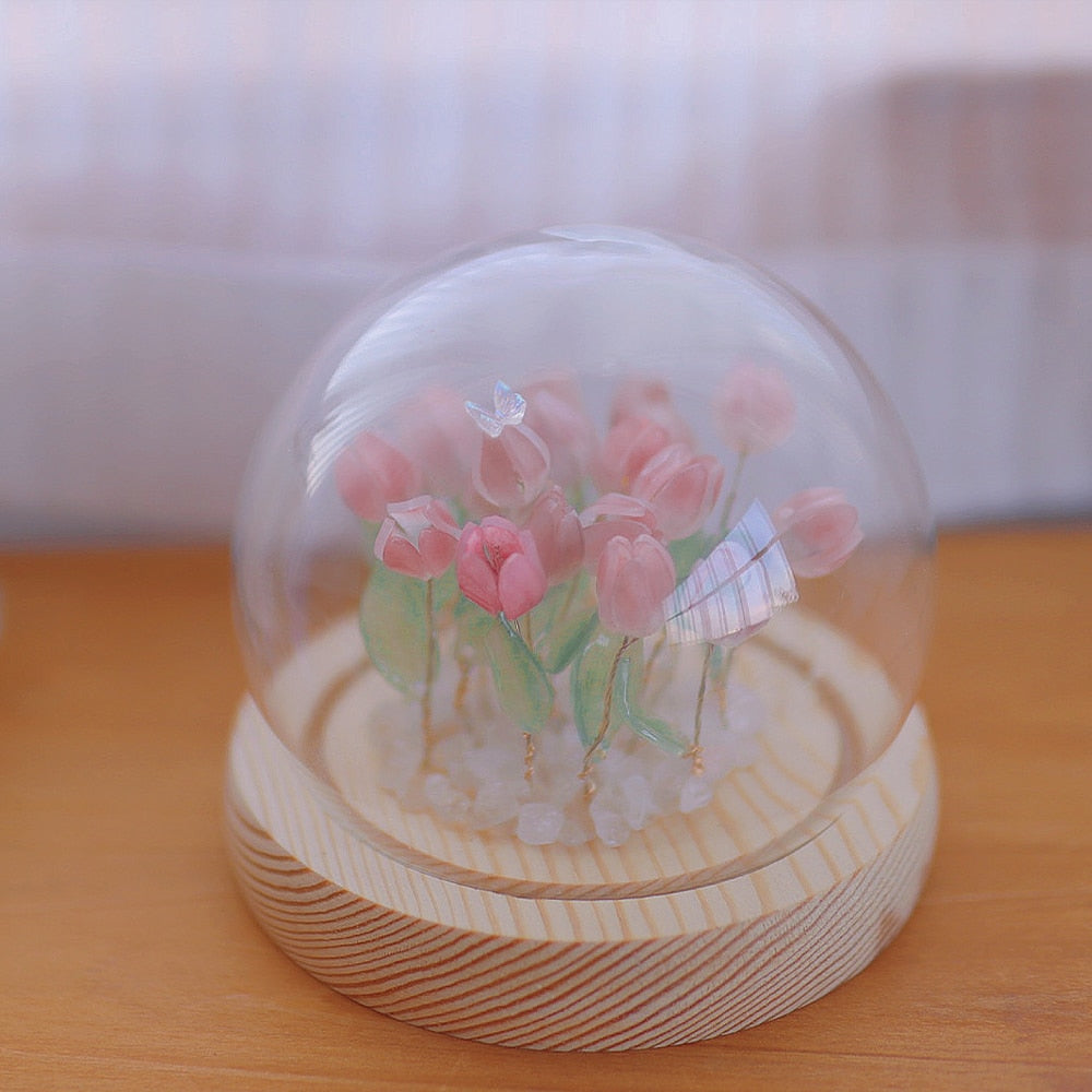Elegant Tulip-Shaped USB LED Night Lamp for Cozy Spaces