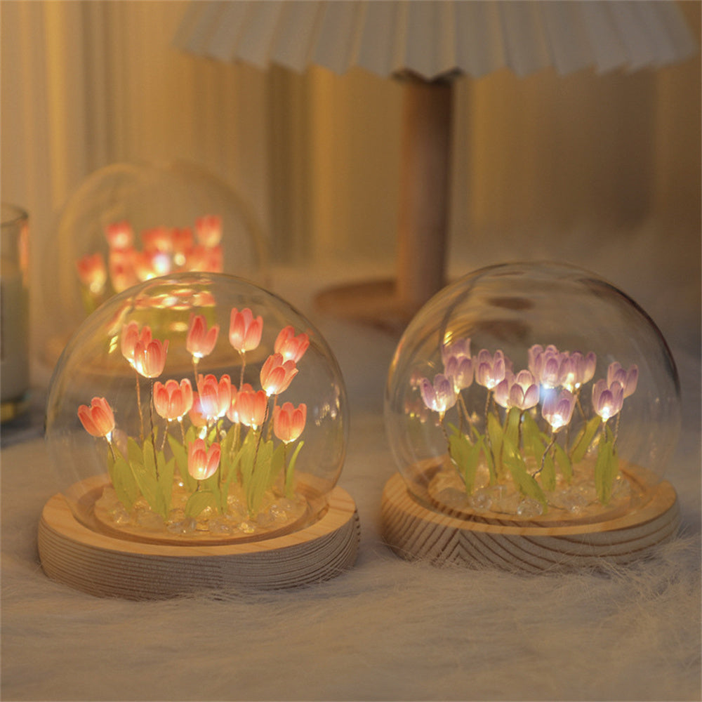Elegant Tulip-Shaped USB LED Night Lamp for Cozy Spaces