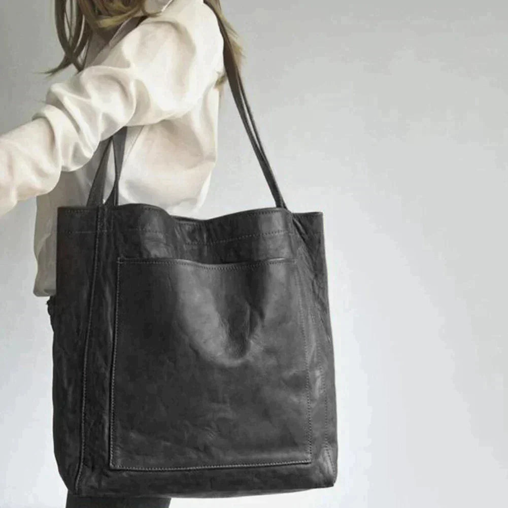Spacious Shoulder Bag with Quality Leather-Look Finish