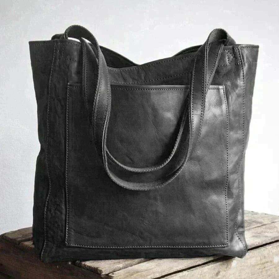 Spacious Shoulder Bag with Quality Leather-Look Finish