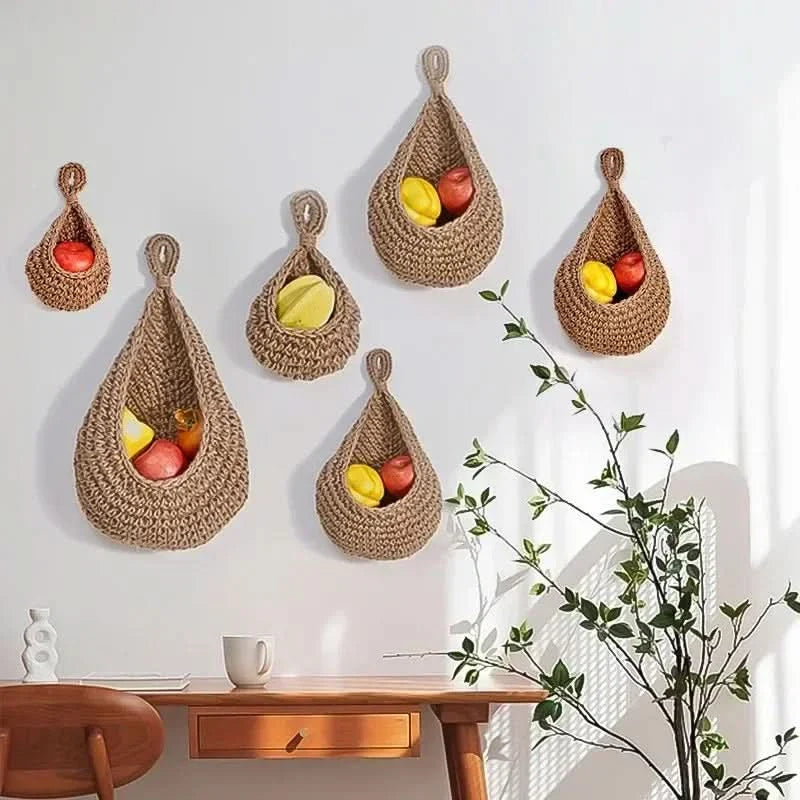 Handmade Woven Storage Basket for Chic Kitchen Organization