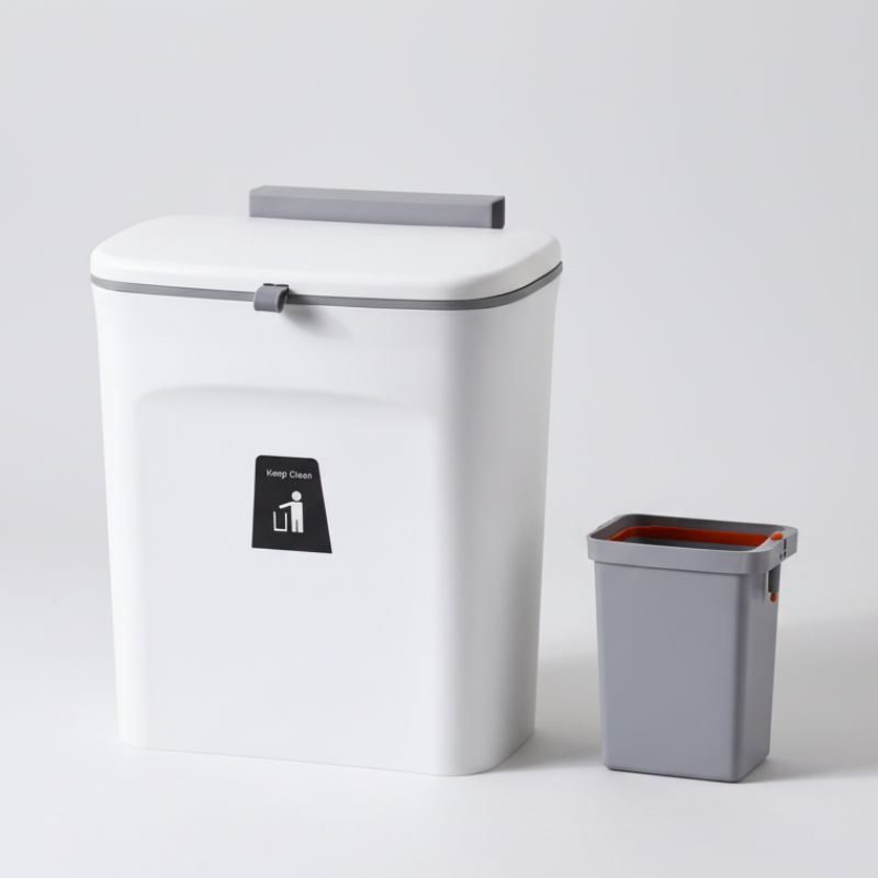 Space-Saving Hanging Bin with Smart Dual-Access Lid