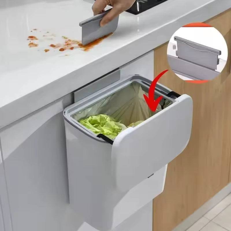 Space-Saving Hanging Bin with Smart Dual-Access Lid