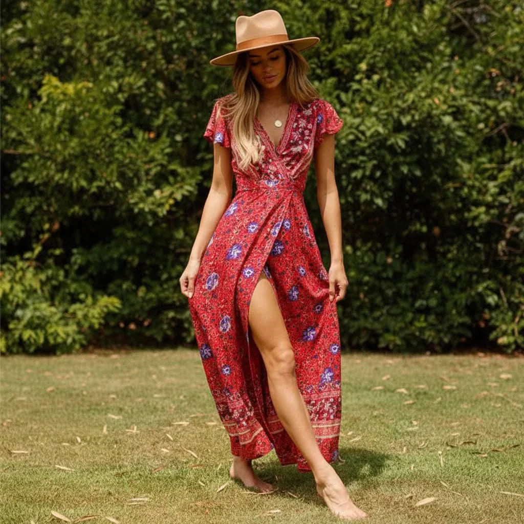 Floral Lightweight Beach Cover-Up with Relaxed Fit