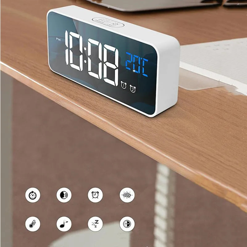 SyncWave Smart Alarm Clock with Music & Climate Display
