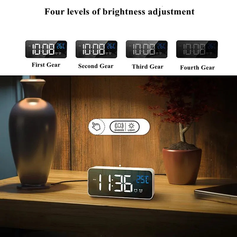 SyncWave Smart Alarm Clock with Music & Climate Display