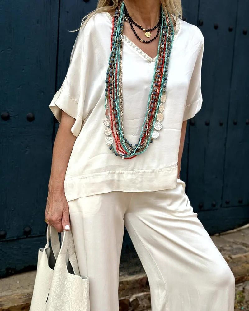 Blouse and Pants Set in Elysian Elegance Style