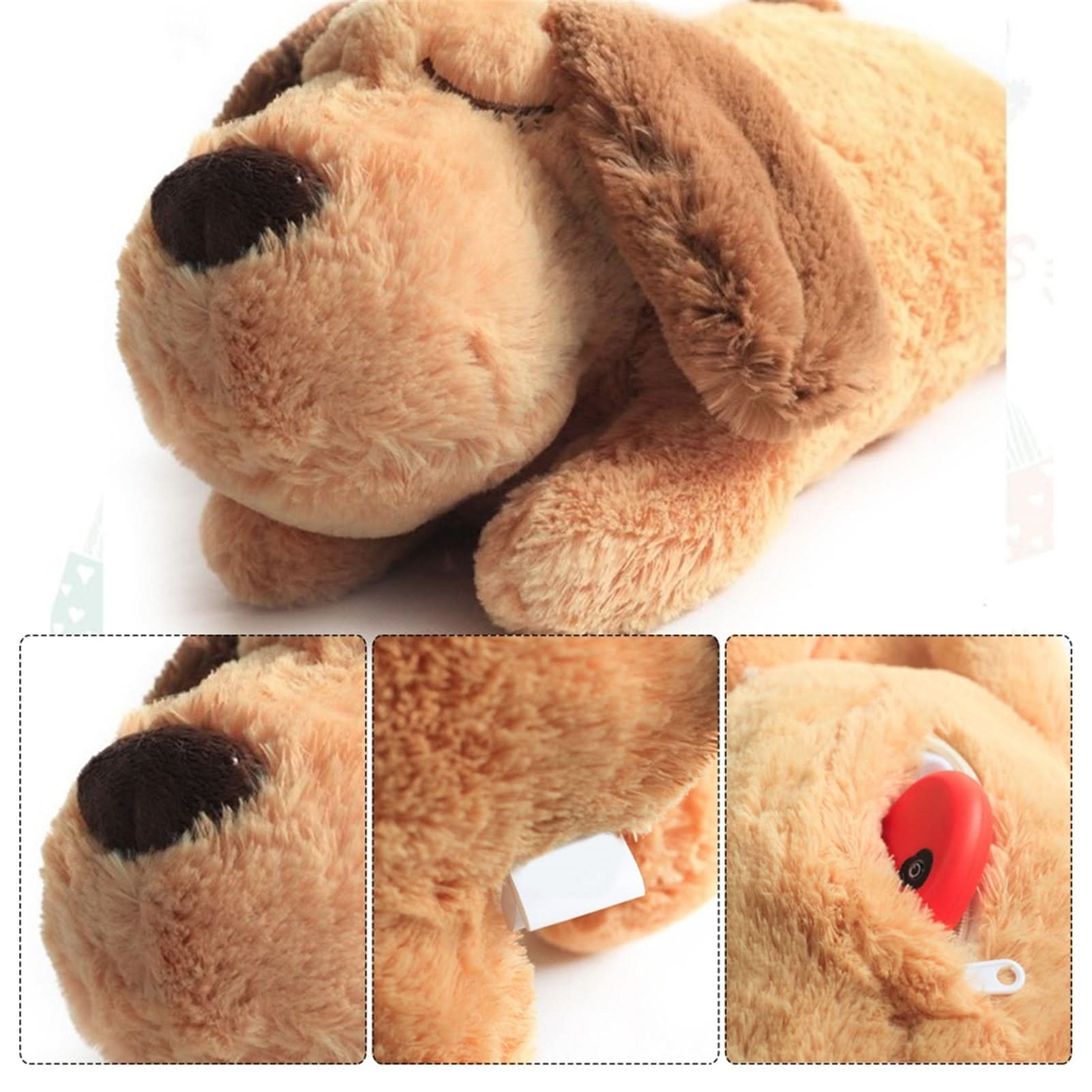 Comforting Cuddle Companion with Heartbeat for Puppies