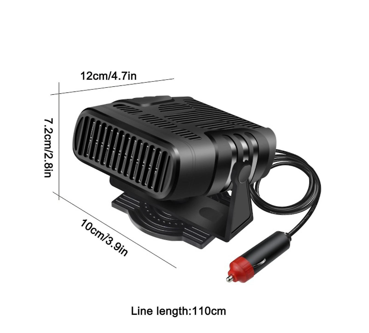 QuickHeat 12V Portable Car Heater & Defroster with 360° Adjustability