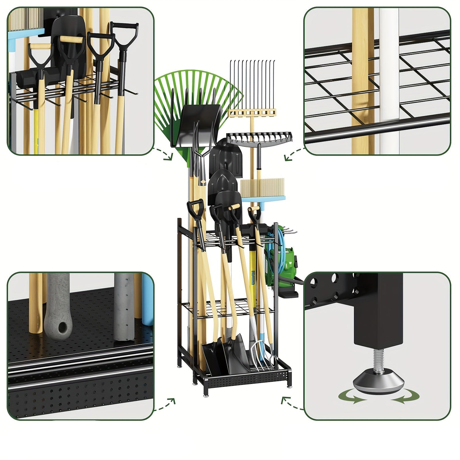 Sturdy Metal Tool Organizer for Outdoor Spaces