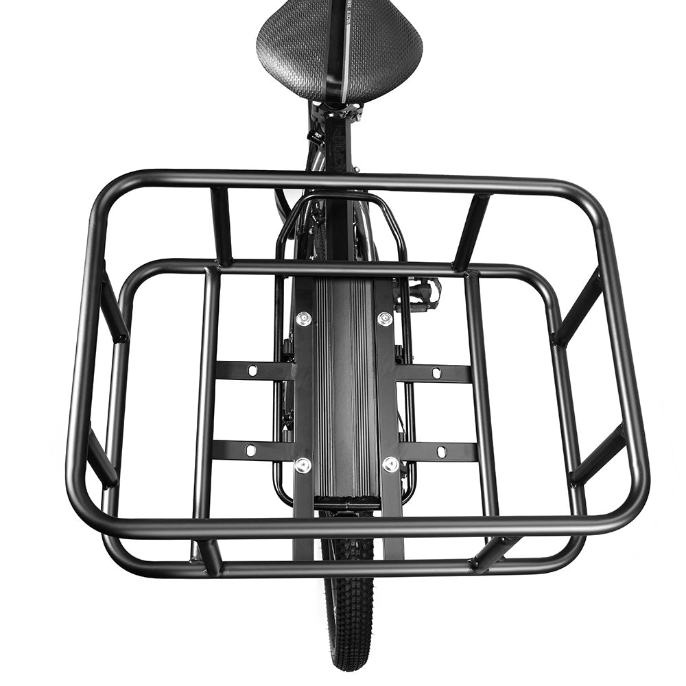 Robust Rear Bicycle Cargo Basket with Adjustable Rack