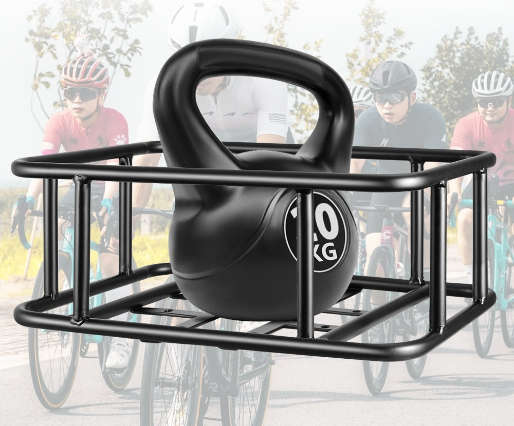 Robust Rear Bicycle Cargo Basket with Adjustable Rack