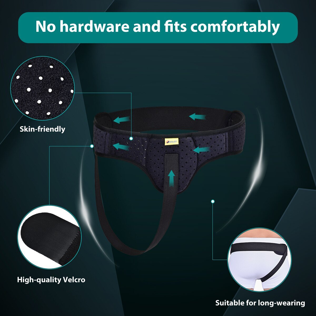 Adjustable Hernia Relief Support Strap with Comfort Pad