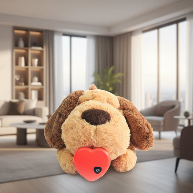 Comforting Cuddle Companion with Heartbeat for Puppies