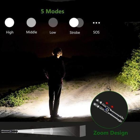 Ultra-Bright Rechargeable LED Torch with Waterproof Protection