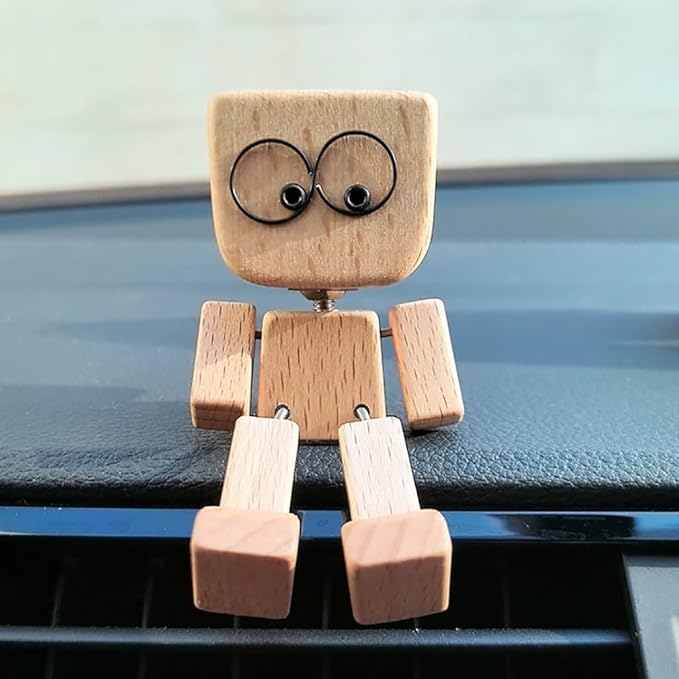 Wooden Decorative Figure with Wobble Function and Interchangeable Faces