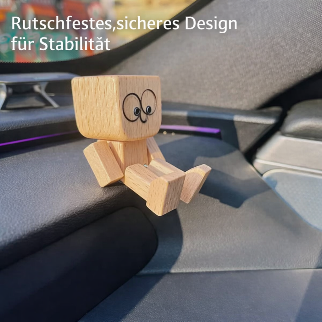 Wooden Decorative Figure with Wobble Function and Interchangeable Faces