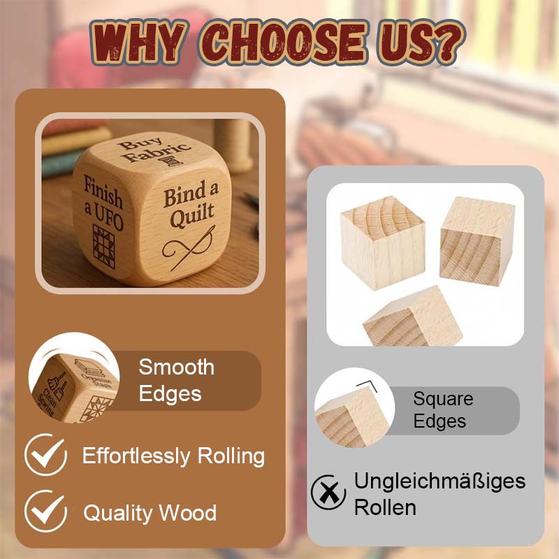 Wood Decision Dice | Creative Inspiration through Rolling | Laser Engraved