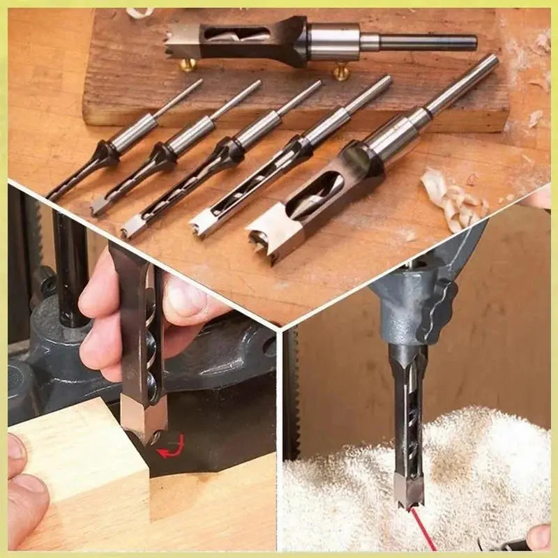 Wood Drill Bit Set for Square Dowel - CNC Milling with Chip Removal