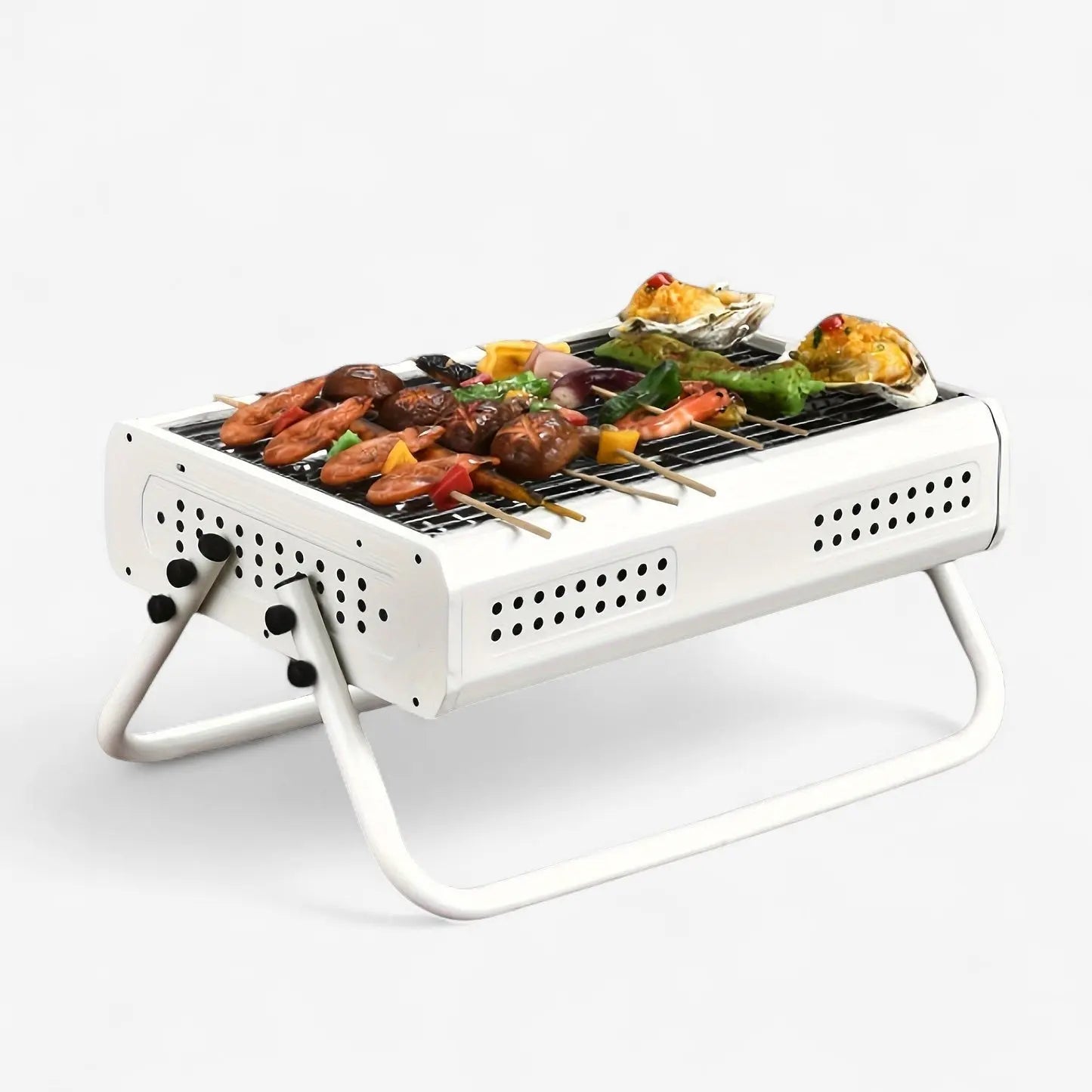 Portable Charcoal Grill with Folding Handles