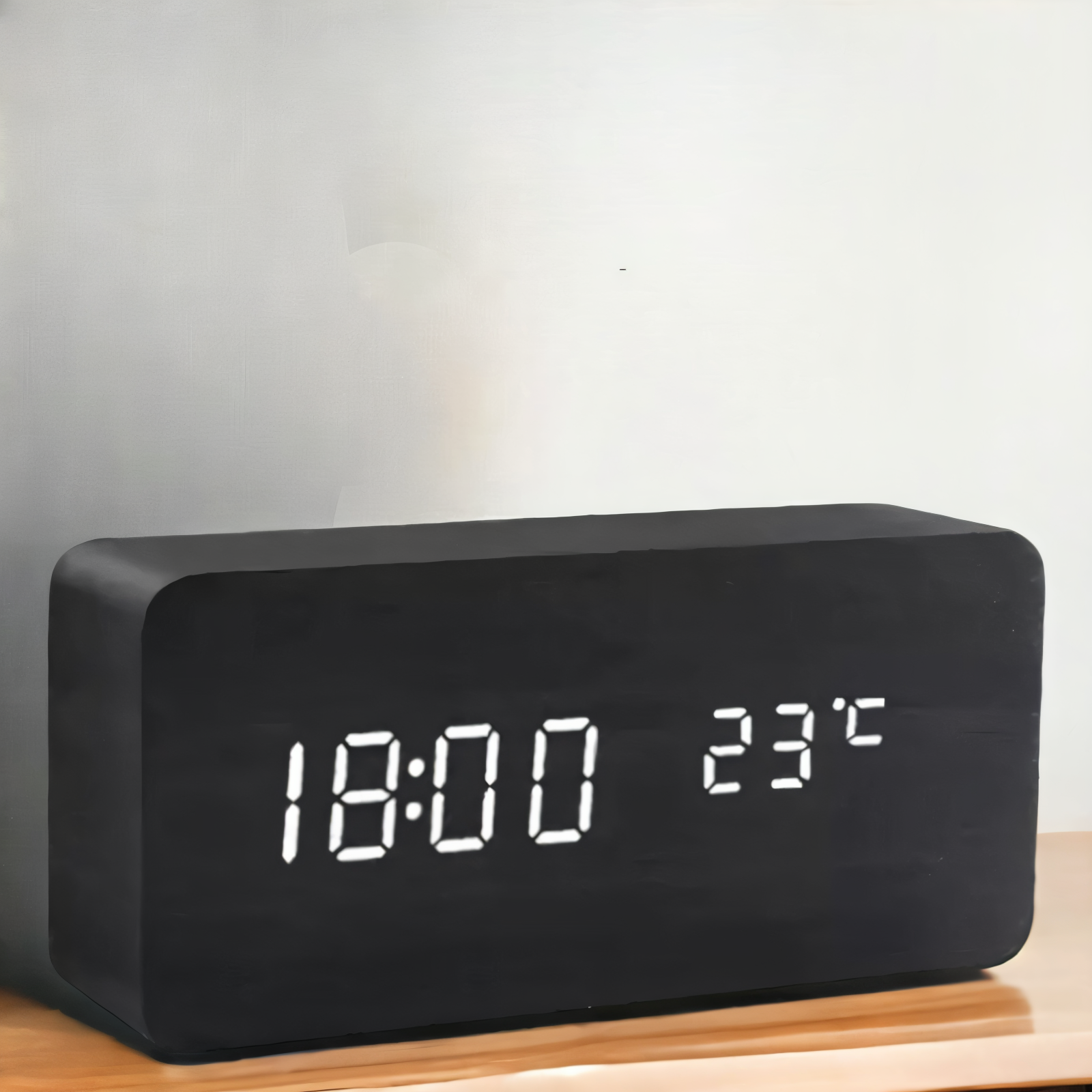 Stylish Wooden LED Alarm Clock - Versatile Smart Timekeeper