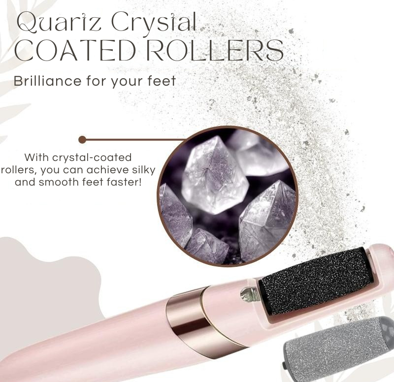 Rechargeable Waterproof Callus Remover with Quartz Crystal Rollers