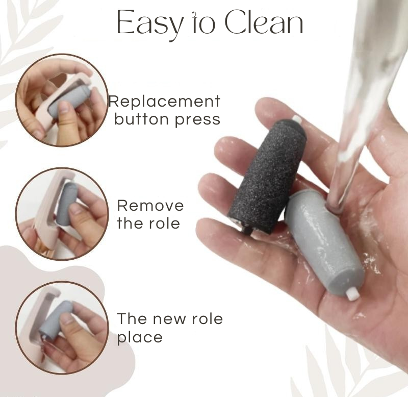 Rechargeable Waterproof Callus Remover with Quartz Crystal Rollers