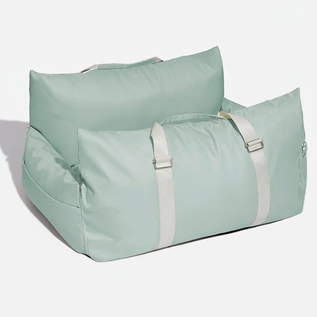Pet Travel Bed with Secure Harness & Anti-Slip Base for Cozy Journeys