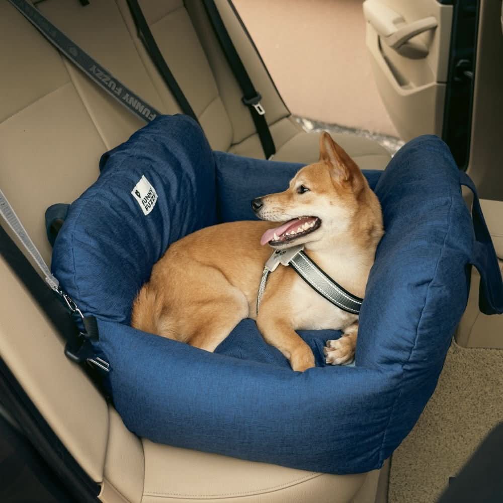 Pet Travel Bed with Secure Harness & Anti-Slip Base for Cozy Journeys