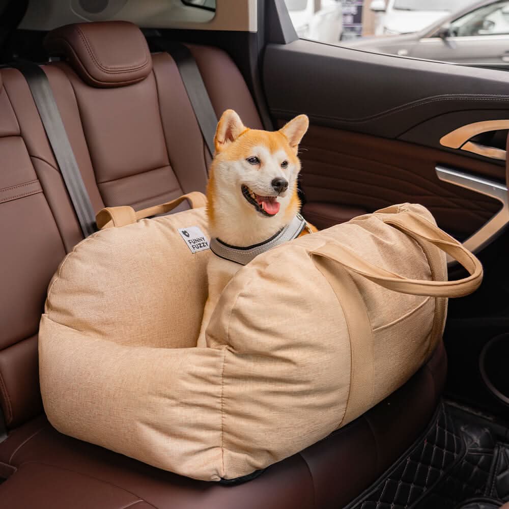 Pet Travel Bed with Secure Harness & Anti-Slip Base for Cozy Journeys