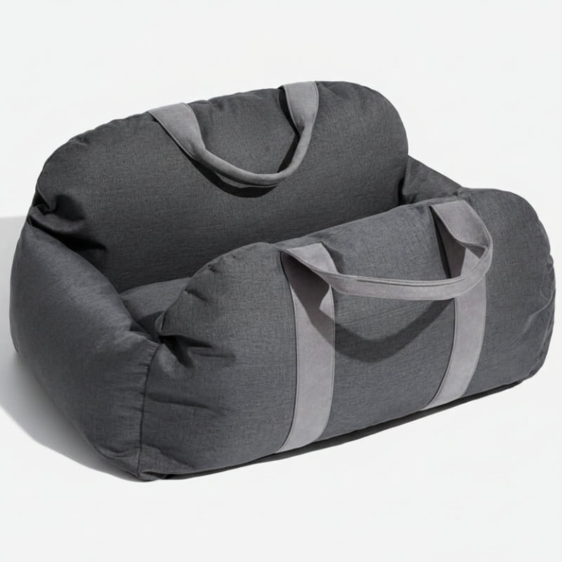 Pet Travel Bed with Secure Harness & Anti-Slip Base for Cozy Journeys