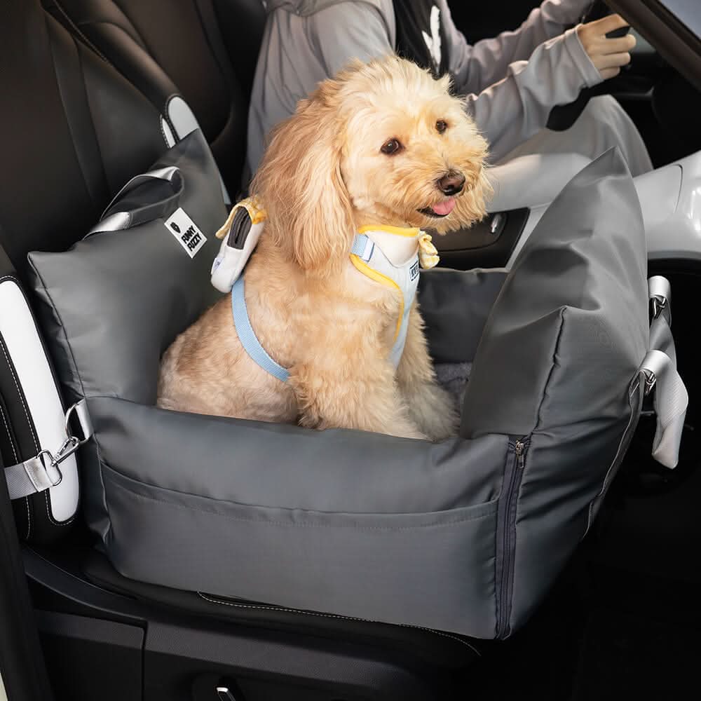 Pet Travel Bed with Secure Harness & Anti-Slip Base for Cozy Journeys