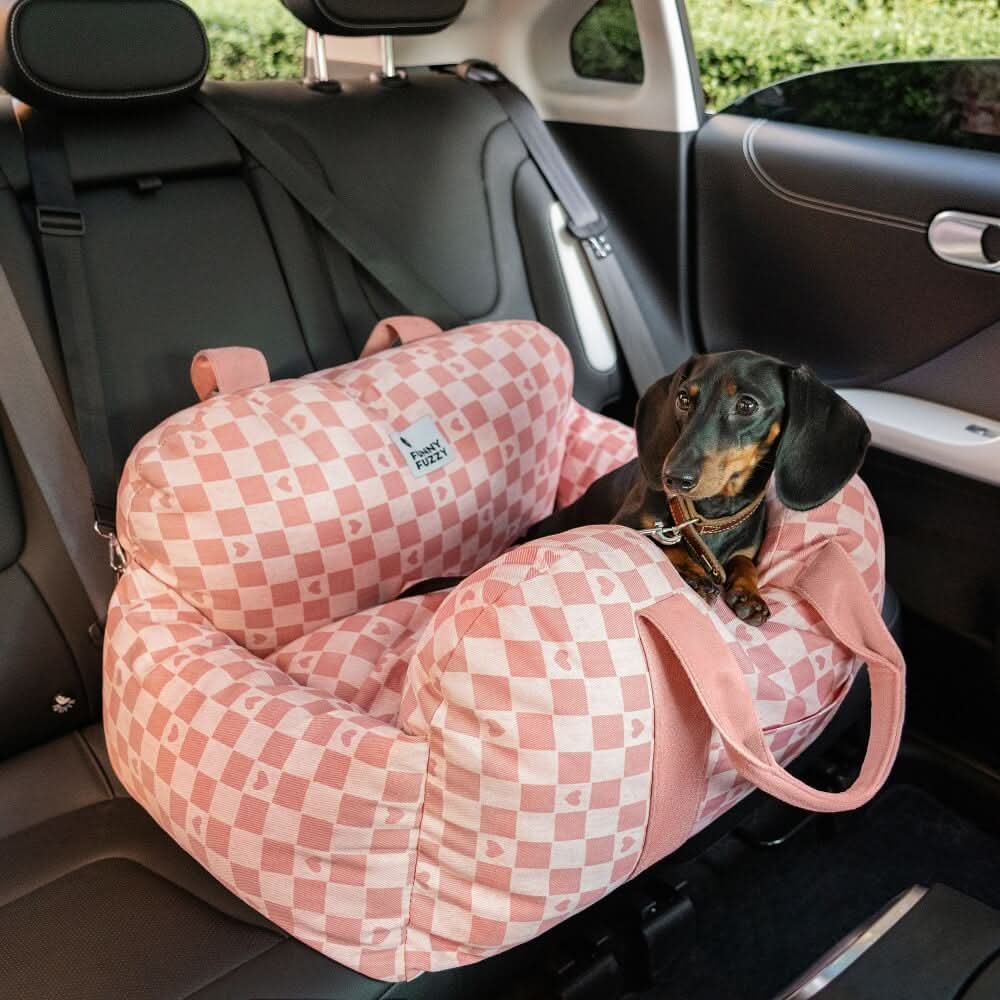 Pet Travel Bed with Secure Harness & Anti-Slip Base for Cozy Journeys